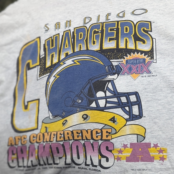 Vintage NFL San Diego Chargers 1994 AFC Conference Championship T Shirt - Picture 9 of 12